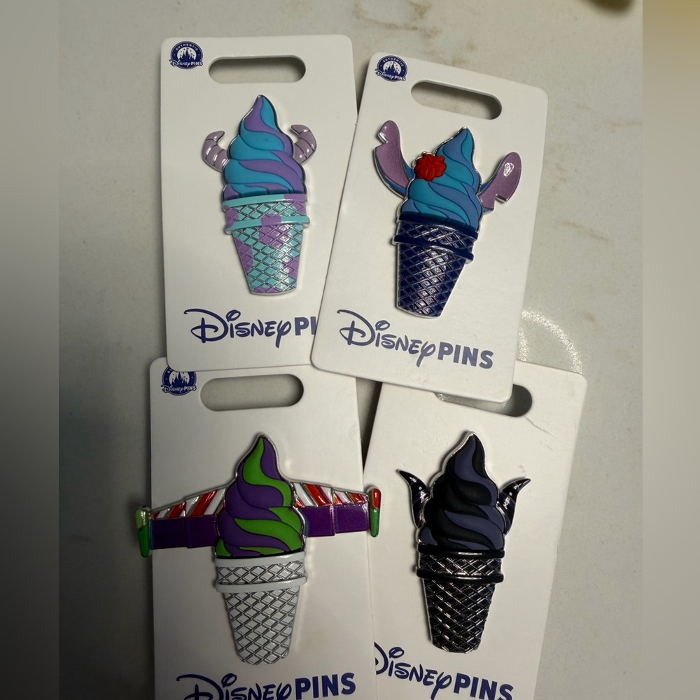 Disney Enamel Ice Cream Cone Pin Set